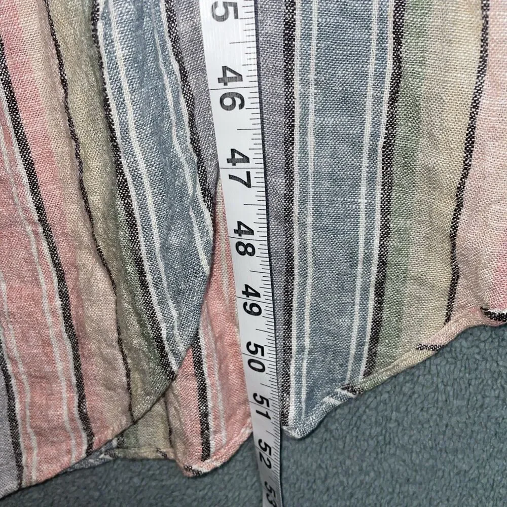 Drew Anthropologie Jumpsuit Womens Medium Pink Linen Striped Strapless Emerson - Picture 10 of 10
